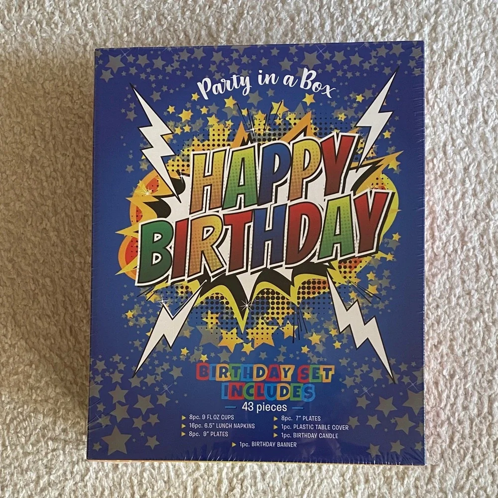 Happy Birthday Party in a Box Birthday Set - Multicolor